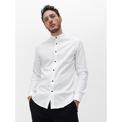 Reserved - Koszula super slim fit ze stójką - Biały Reserved XS Reserved