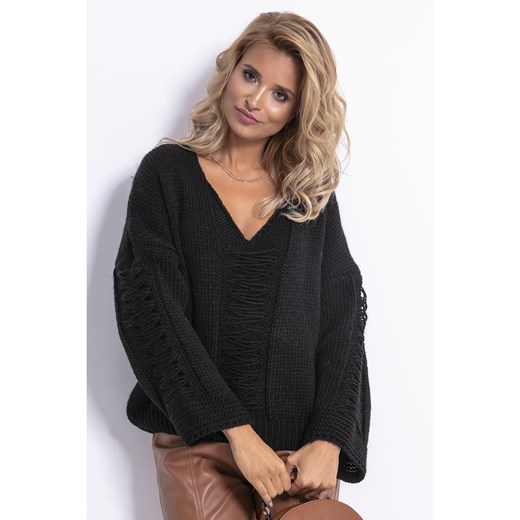 Sweter w kolorze czarnym Fobya onesize wyprzedaż Limango Polska