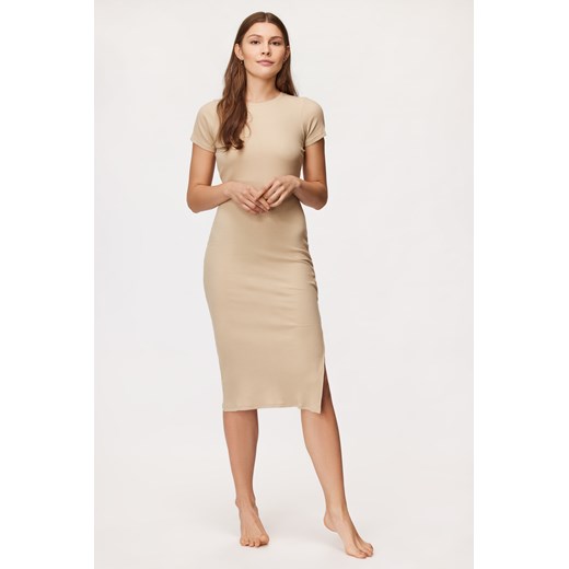 Sukienka Cotton On z krótkim rękawem z okrągłym dekoltem midi