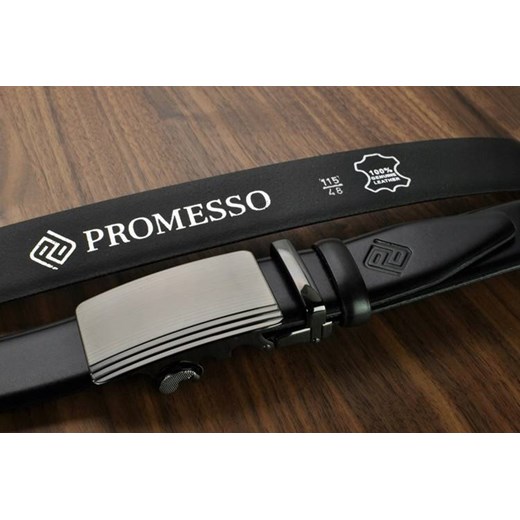 POLSKI PASEK SKÓRA CZARNY Automat 2047 PROMESSO + PUDEŁKO PREZENT Promesso 95 PROMESSO