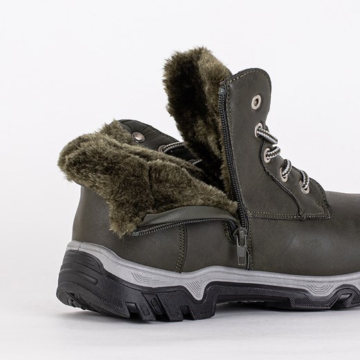 Royalfashion.pl buty zimowe męskie zielone sportowe