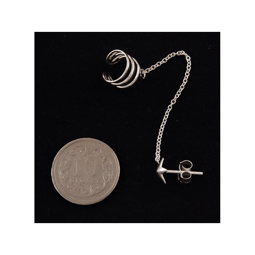 Kolczyk srebrny nausznica łańcuszek  k1397 - 0,6g Falana Falana