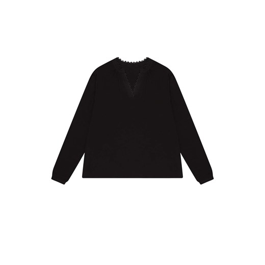 Bluzka damska Moodo.pl z dekoltem v z długim rękawem z długimi rękawami 