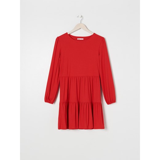 Sinsay - Sukienka mini babydoll - Czerwony Sinsay XXS Sinsay