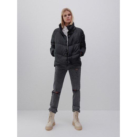 Reserved - Kurtka puffer z imitacji skóry - Czarny Reserved 42 Reserved