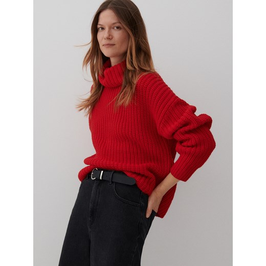 Reserved - Sweter z golfem - Czerwony Reserved S Reserved