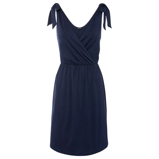 Sukienka z dżerseju z wiązanymi ramiączkami | bonprix 48/50 wyprzedaż bonprix