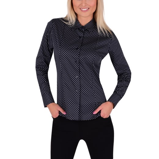 SOPHIA DENSEFORSÉ® damska koszula, slim fit z długim rękawem black white dots Dedra XXL Moja Dedra - domodi