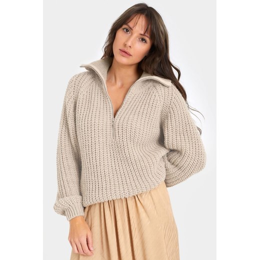 Sweter WARM na zamek - jasny beż Chiara Wear L/XL Chiara Wear
