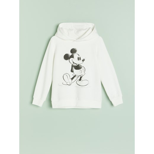 Reserved - Bluza z kapturem Mickey Mouse - Kremowy Reserved 122 Reserved