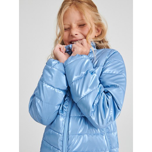 Reserved - Pikowana kurtka z połyskiem - Niebieski Reserved 146 Reserved promocyjna cena