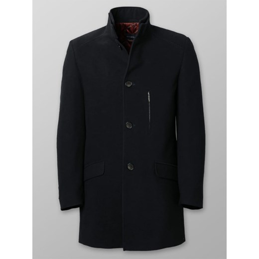 Czarny płaszcz jednorzędowy Willsoor 64 / 176-182 ( 5XL) promocja Willsoor