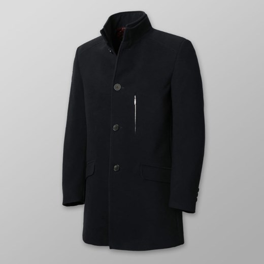 Czarny płaszcz jednorzędowy Willsoor 62 / 176-182 ( 4XL) wyprzedaż Willsoor