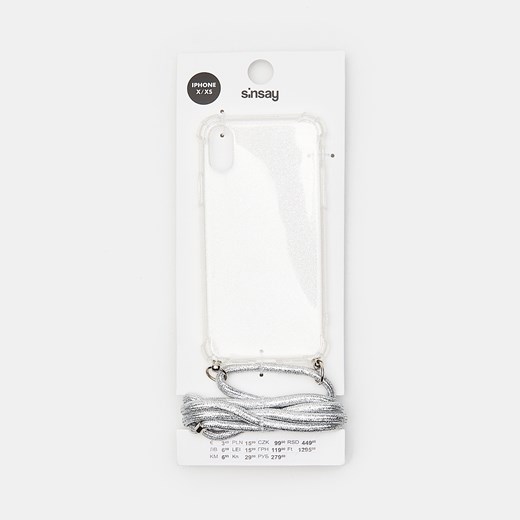 Sinsay - Błyszczące etui na iPhone X - Srebrny Sinsay Jeden rozmiar wyprzedaż Sinsay