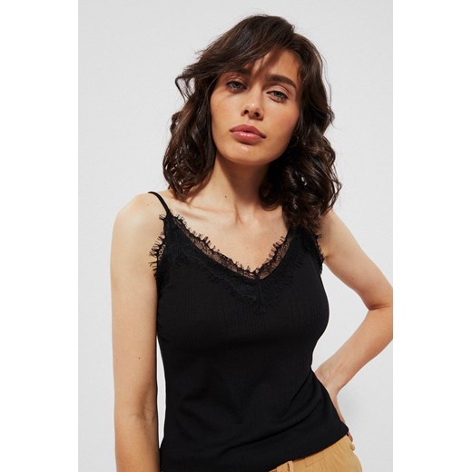 Bluzka damska Moodo.pl z wiskozy koronkowa z dekoltem v na lato 