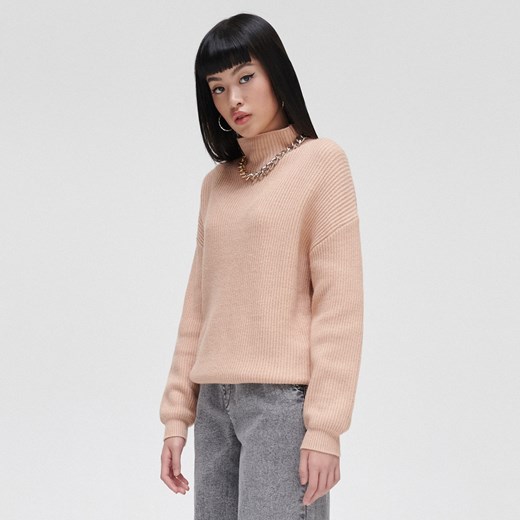 Cropp - Dzianinowy sweter oversize - Beżowy Cropp M Cropp