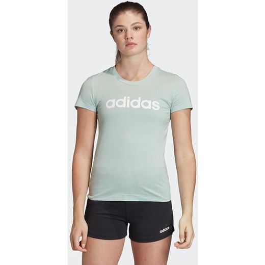 Koszulka damska Essentials Linear Slim Adidas XS wyprzedaż SPORT-SHOP.pl