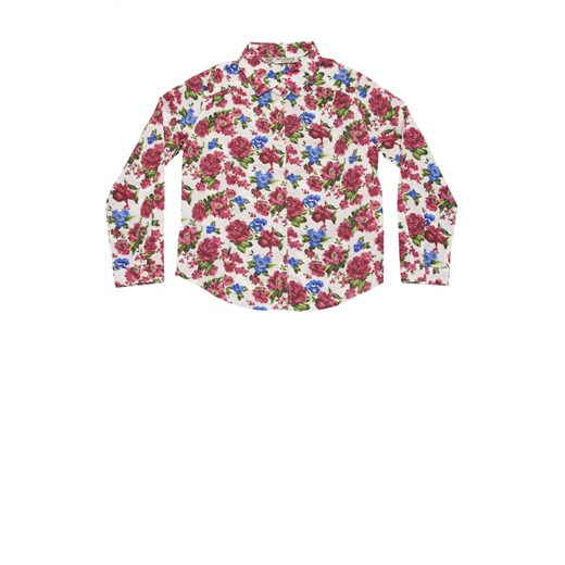 Floral shirt with rever lapels terranova brazowy kwiatowy