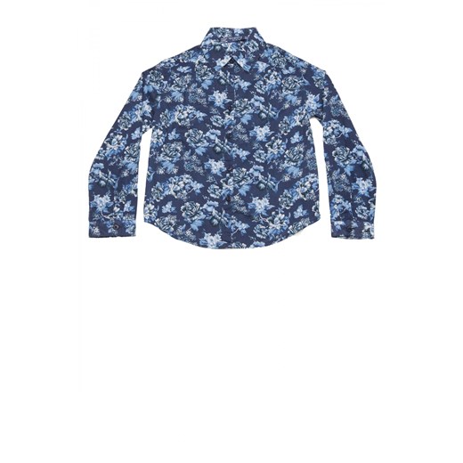 Floral shirt with rever lapels terranova niebieski kwiatowy