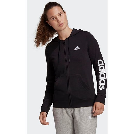 Bluza damska Essentials Logo Full-Zip Hoodie Adidas L okazja SPORT-SHOP.pl