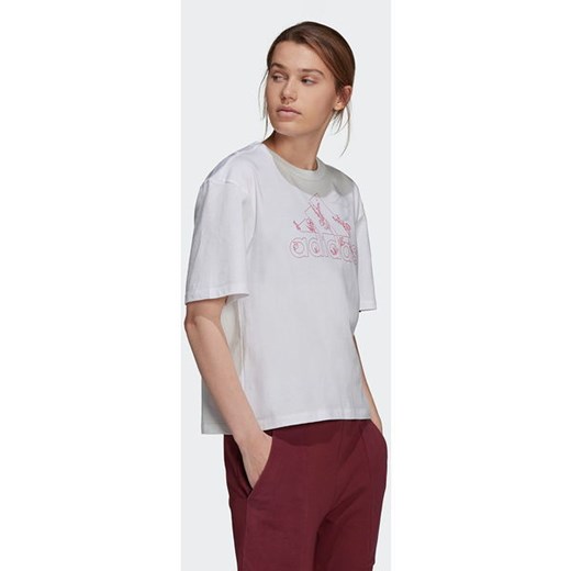 Koszulka damska Soft Floral Logo Graphic Tee Adidas M SPORT-SHOP.pl okazyjna cena