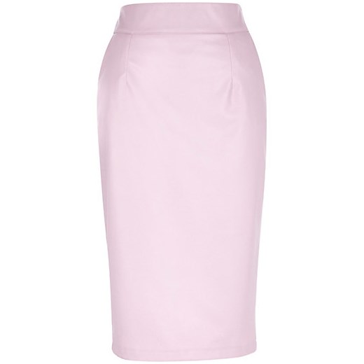 Light pink leather-look pencil skirt river-island rozowy skórzane