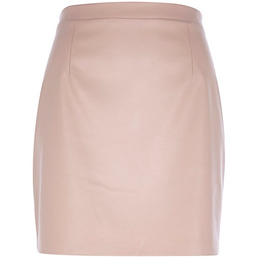 Light pink leather-look mini skirt river-island szary mini