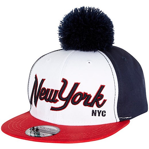 White New York pom pom trucker hat river-island czerwony 