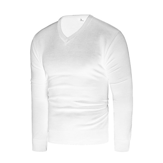 Sweter męski 2200 - biały Risardi XL okazja Risardi