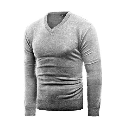 Sweter męski 2200a - szary ze sklepu Risardi w kategorii Swetry męskie - zdjęcie 127216994