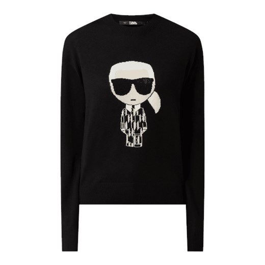 Sweter damski Karl Lagerfeld z okrągłym dekoltem 