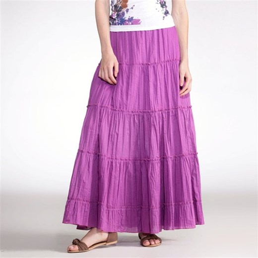 Długa jednobarwna spódnica la-redoute-pl rozowy lato