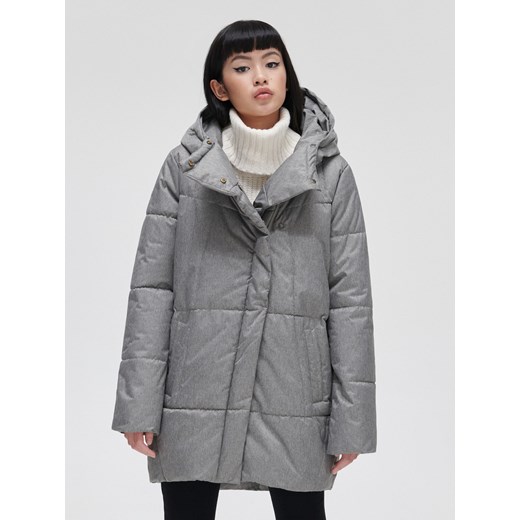 Cropp - Pikowana kurtka puffer z kapturem - Jasny szary Cropp S Cropp