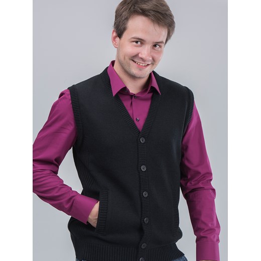 Sweter męski kamizelka Roman - czarny - M ze sklepu Swetry Lasota w kategorii Kamizelki męskie - zdjęcie 127286202