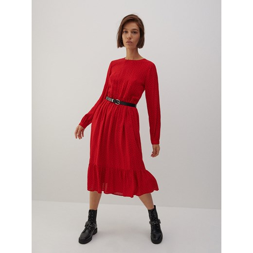 Reserved - Wzorzysta sukienka z wiskozy - Czerwony Reserved 38 Reserved
