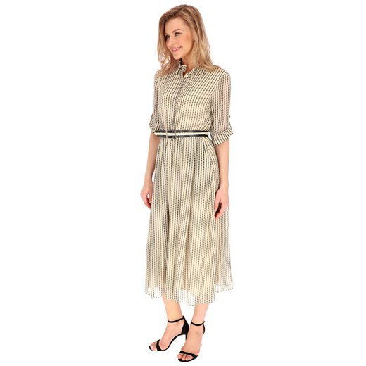 Sukienka Potis & Verso koszulowa z wiskozy w paski casual maxi
