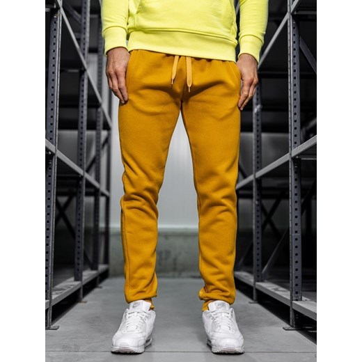Spodnie męskie Denley jesienne żółte sportowe 