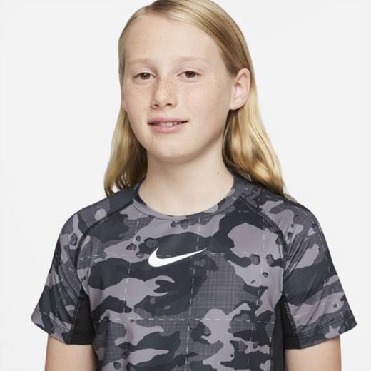 Nike t-shirt chłopięce szary z nadrukami 