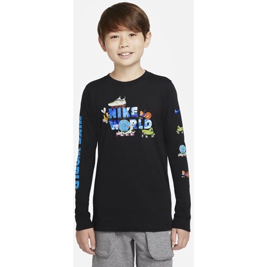 T-shirt z długim rękawem dla dużych dzieci (chłopców) Nike Sportswear - Czerń Nike XS Nike poland