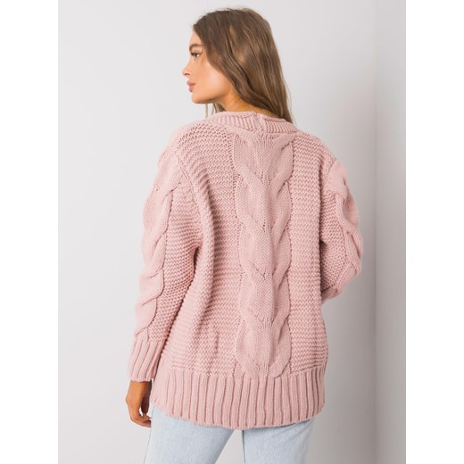 Sweter damski różowy casual 