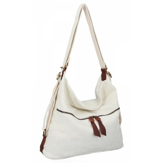 Shopper bag Andrea Massi duża biała matowa ze skóry ekologicznej 