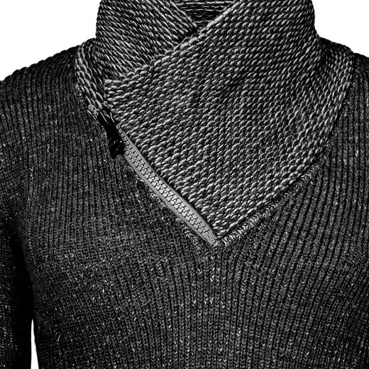 Sweter męski z kominem czarny Recea Recea L Recea.pl