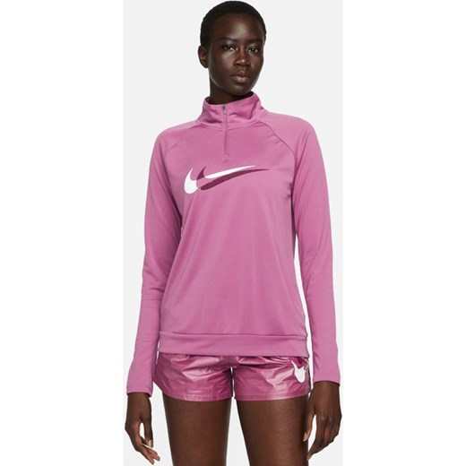 Damska bluza do biegania z zamkiem 1/4 Nike Dri-FIT Swoosh Run - Fiolet Nike XL okazja Nike poland