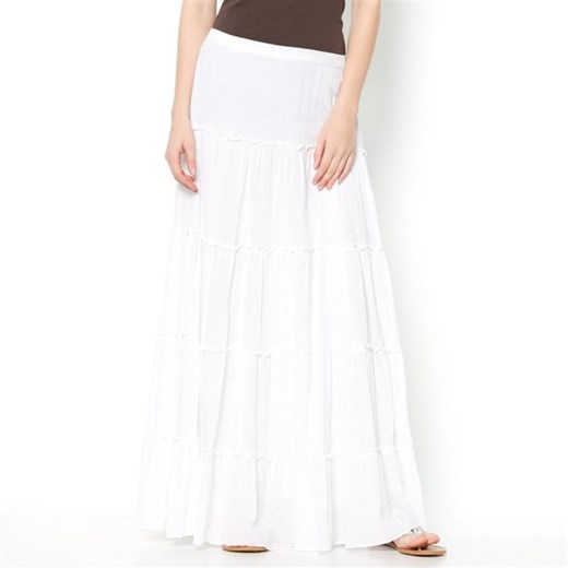 Długa jednobarwna spódnica la-redoute-pl bezowy spódnica