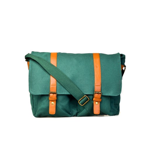 Unisex messenger bag green, torba na format A4 vintageshop-pl zielony codzienny