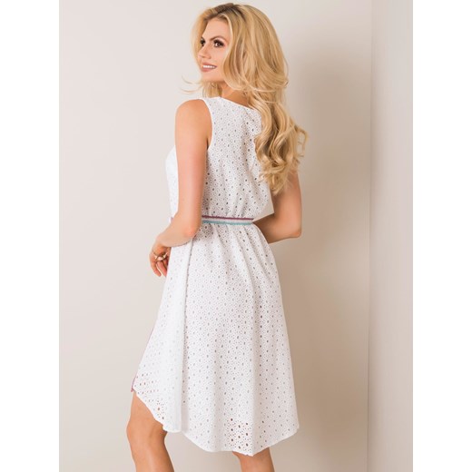 Biała sukienka z kolorowym paskiem Sheandher.pl 36 Sheandher.pl