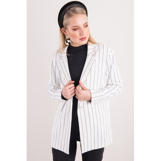 Żakiet oversize BSL biały Sheandher.pl S Sheandher.pl