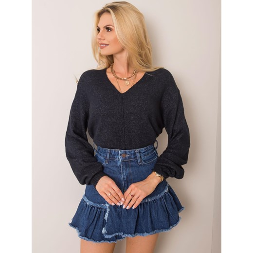 SUBLEVEL Granatowy sweter oversize Sheandher.pl L Sheandher.pl