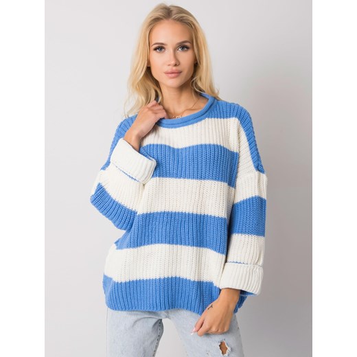 Niebieski sweter z wełną Sheandher.pl ONE SIZE Sheandher.pl