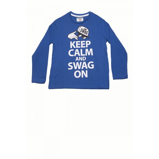 Keep Calm T-shirt terranova niebieski nadruki
